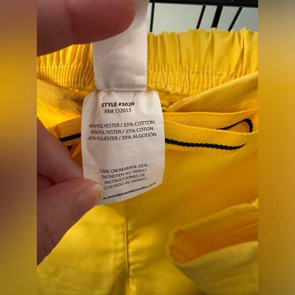 WonderWink Origins Women's Drawstring Flare Scrub Pants 5026 4X 4XL Yellow FLAW - Picture 7 of 16